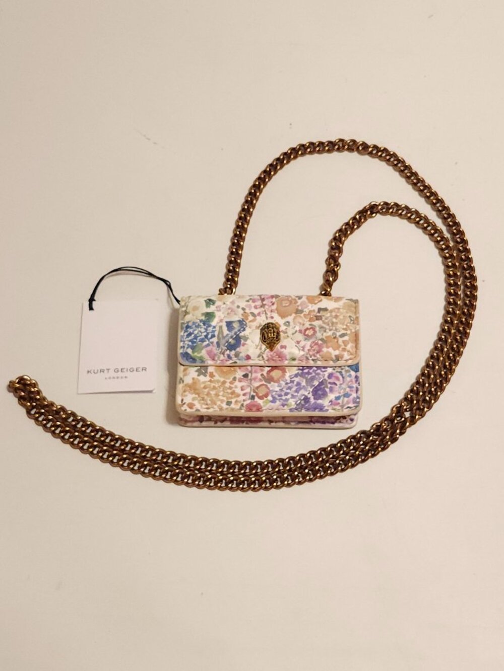 KURT GEIGER London Floral Couture Micro Kensington Floral Quilted Crossbody Bag